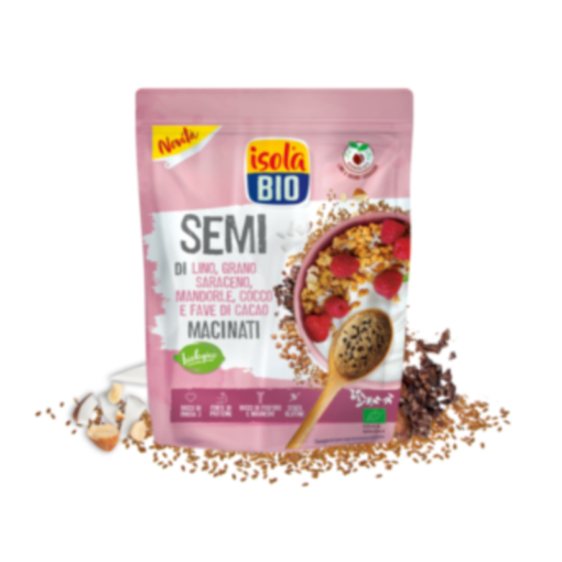 8023678730491-GRANOLA SEMI DI LINO, SARACENO,COCCO E CACAO 200gr ISOLABIO